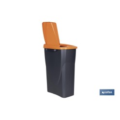 CUBO DE BASURA PARA RECICLAR 25 LITROS  COLOR NARANJA 21.5 X 36 X 51 CM