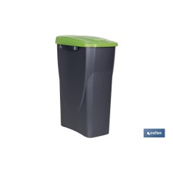 CUBO DE BASURA PARA RECICLAR 25 LITROS  COLOR VERDE 21.5 X 36 X 51 CM