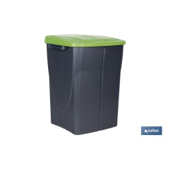 CUBO DE BASURA PARA RECICLAR 45 LITROS  COLOR VERDE 36.5 X 36 X 51  CM