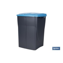 CUBO DE BASURA PARA RECICLAR 45 LITROS  COLOR AZUL 36.5 X 36 X 51  CM