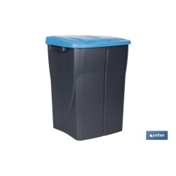 CUBO DE BASURA PARA RECICLAR 45 LITROS  COLOR AZUL 36.5 X 36 X 51  CM