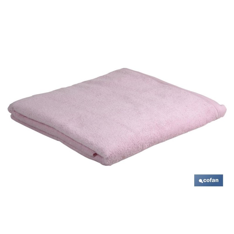 TOALLA BAÑO ROSA CLARO GR.580/M2 GAMA  FLOR 100X150cm