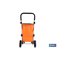 CARRO DE LA COMPRA NARANJA Y NEGRO ABATIBLE DE ALUMINIO CON 6 RUEDAS GIRATORIAS 53 L