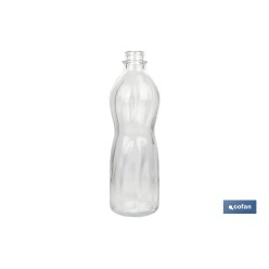 BOTELLA DE VIDRIO TRANSPARENTE CON TAPÓN ACERO INOXIDABLE 1 L