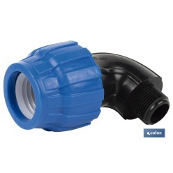 CODO 90° ROSCA MACHO PP PN16 32 X 3/4  VENTA UNITARIA