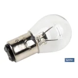 LÁMPARA COFAN 2 POLOS BLANCA DESCENTRADA P21/5W (BAZ15d) 12V