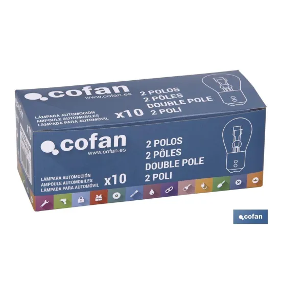 LÁMPARA COFAN 2 POLOS P21/5W (BAY15d) 12V venta unitaria