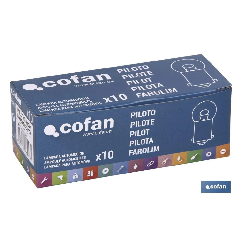 LÁMPARA COFAN PILOTO R10W (BA15s SCC) 12V venta unitaria
