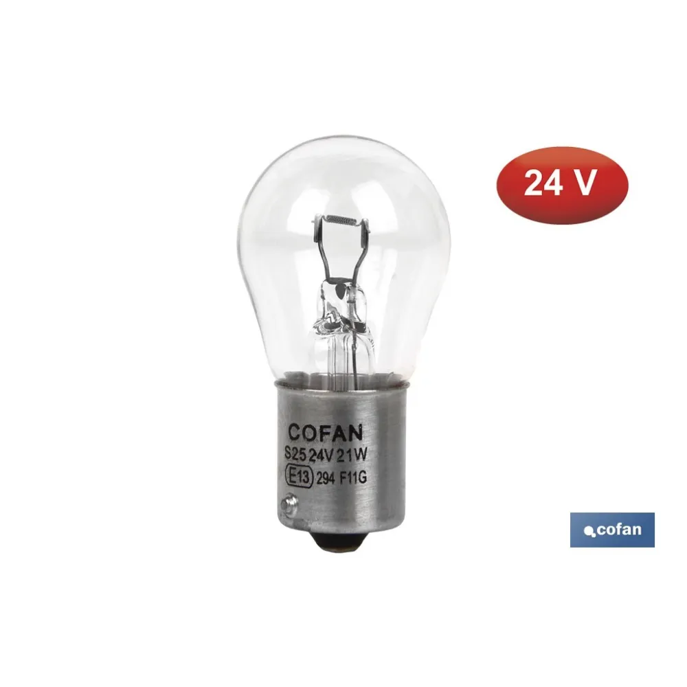 LÁMPARA COFAN 1 POLO P21W (BA15s) 24V venta unitaria
