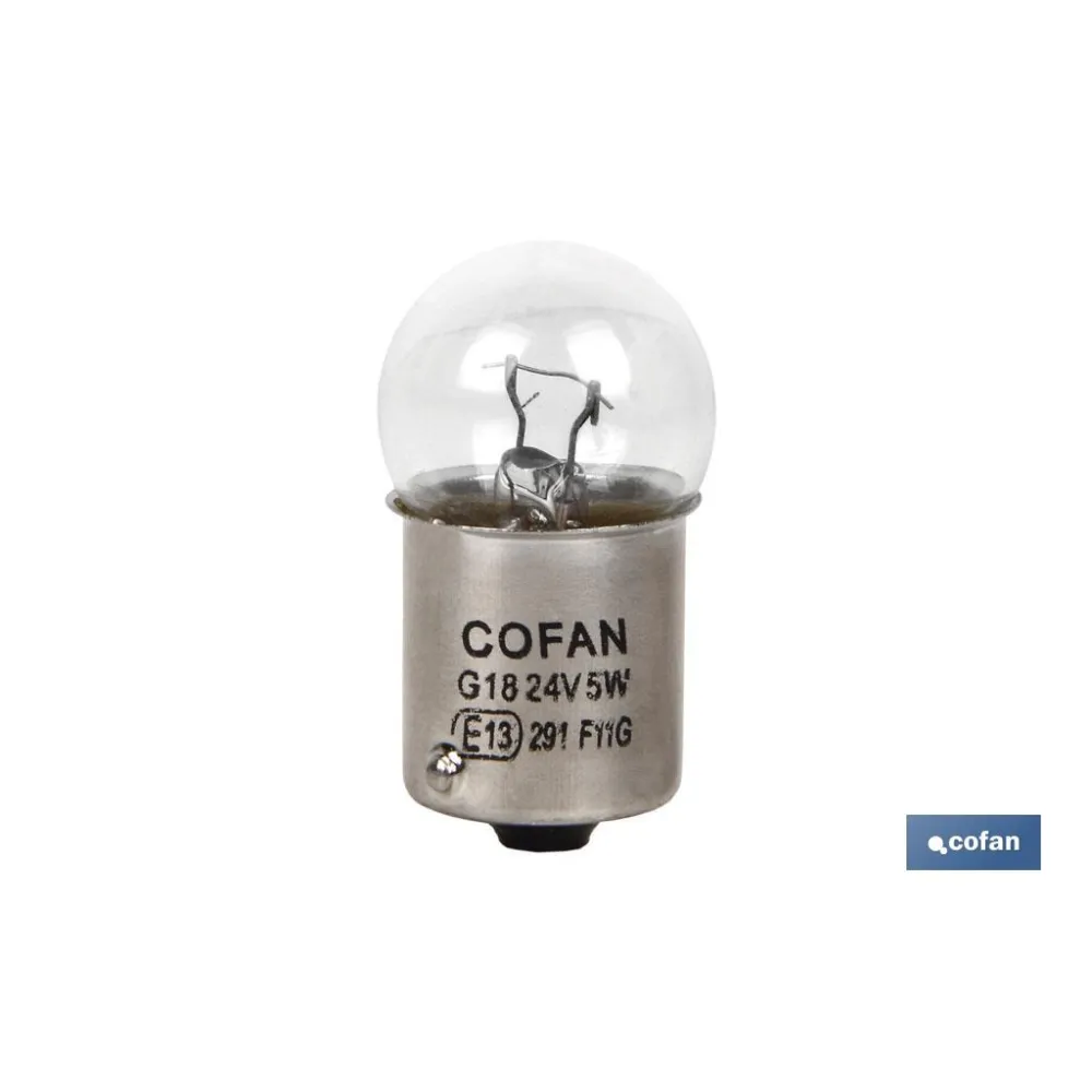 LÁMPARA COFAN PILOTO R5W (BA15s) 24V venta unitaria