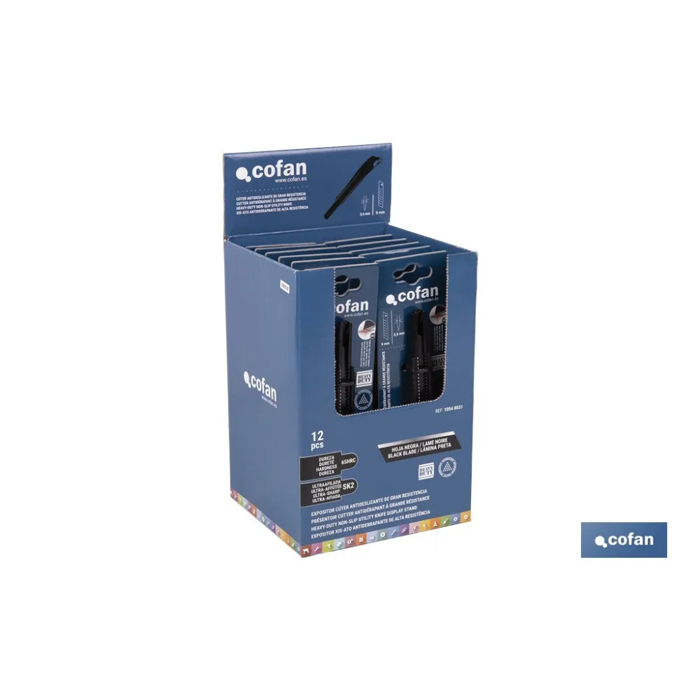 EXPOSITOR DE CÚTER ANTIDESLIZANTE HEAVY DUTY 9 MM 12 UDS.