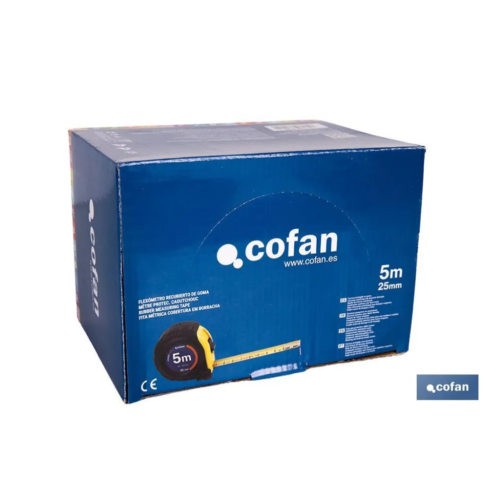 EXPOSITOR DE FLEXÓMETROS CON PROTECCIÓN DE GOMA 25 MM X 5 M 6 UDS.