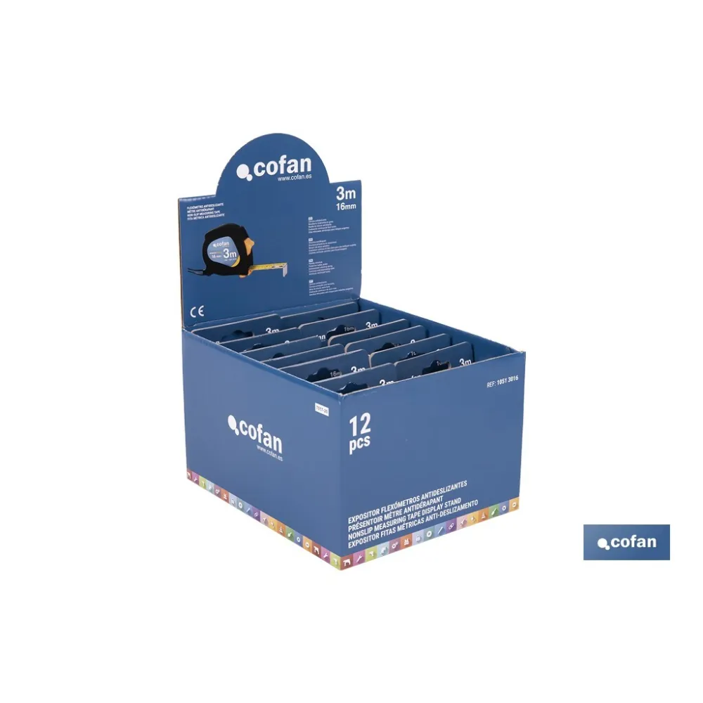EXPOSITOR DE FLEXÓMETROS ANTIDESLIZANTES 16 MM X 3 M 12 UDS.
