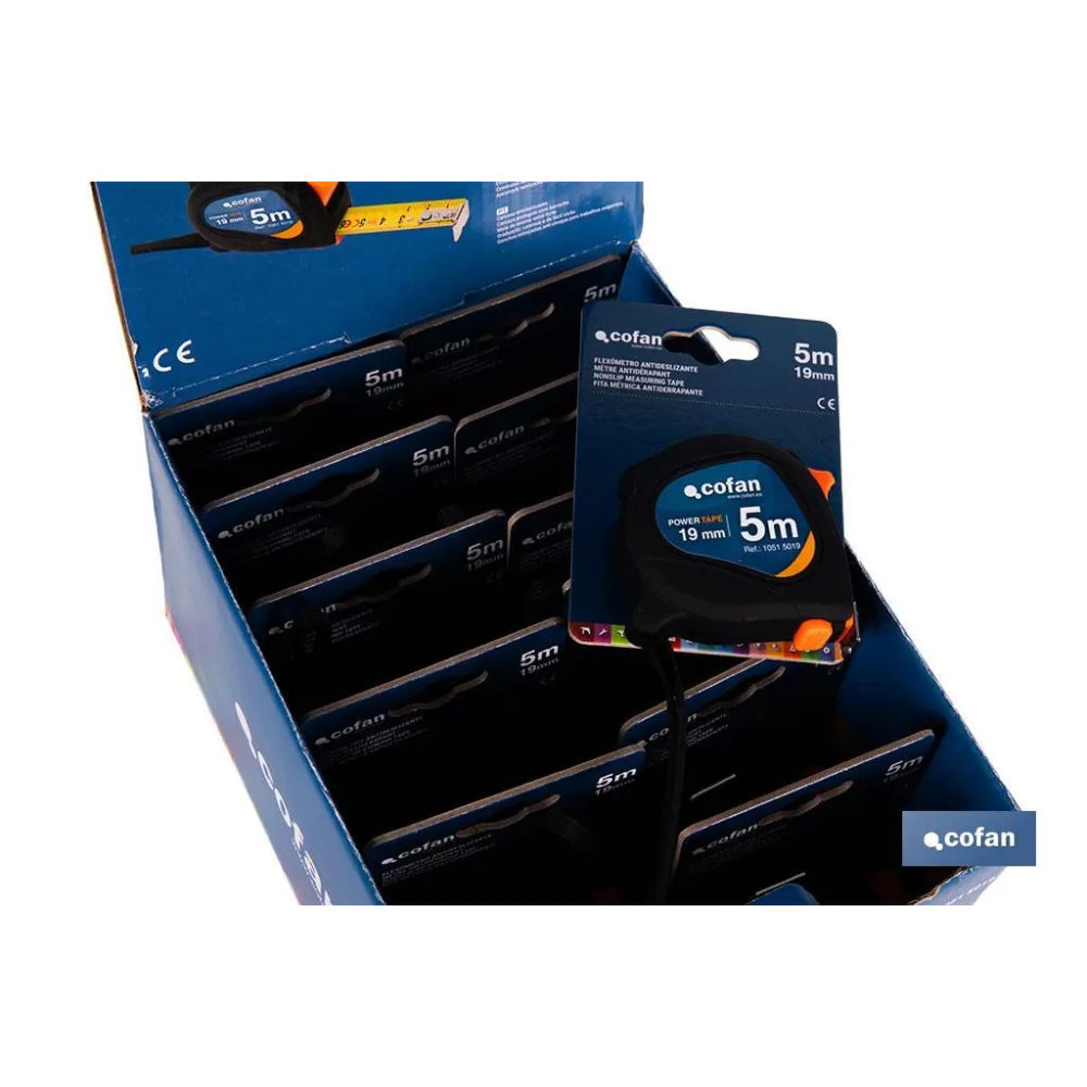 EXPOSITOR DE FLEXÓMETROS ANTIDESLIZANTES 19 MM X 5 M 12 UDS.