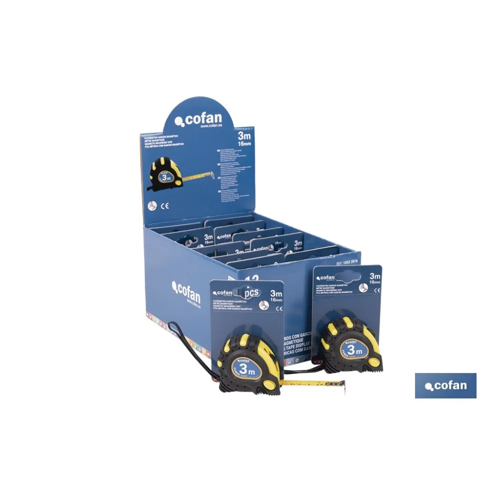 EXPOSITOR DE FLEXÓMETROS MAGNÉTICOS 16 MM X 3 M 12 UDS.