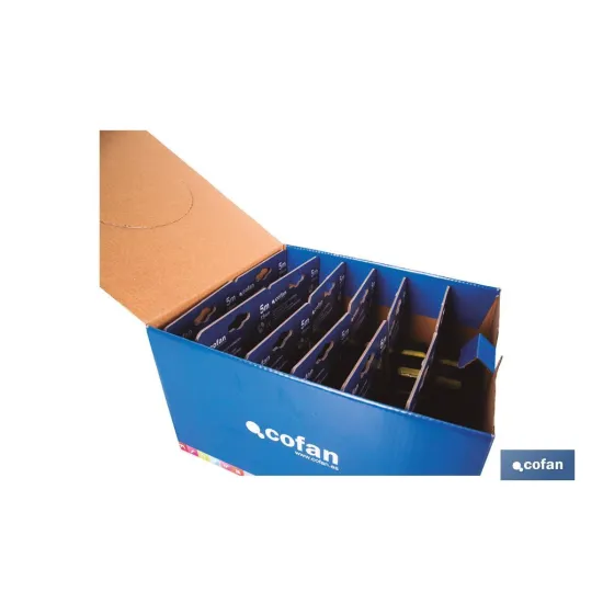 EXPOSITOR DE FLEXÓMETROS MAGNÉTICOS 19 MM X 5 M 12 UDS.