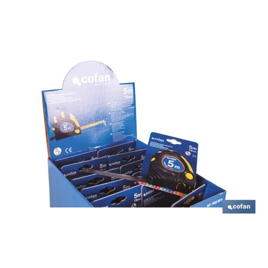 EXPOSITOR DE FLEXÓMETROS MAGNÉTICOS 19 MM X 5 M 12 UDS.