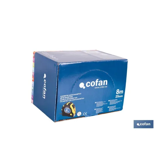 EXPOSITOR DE FLEXÓMETROS MAGNÉTICOS 25 MM X 8 M 6 UDS.