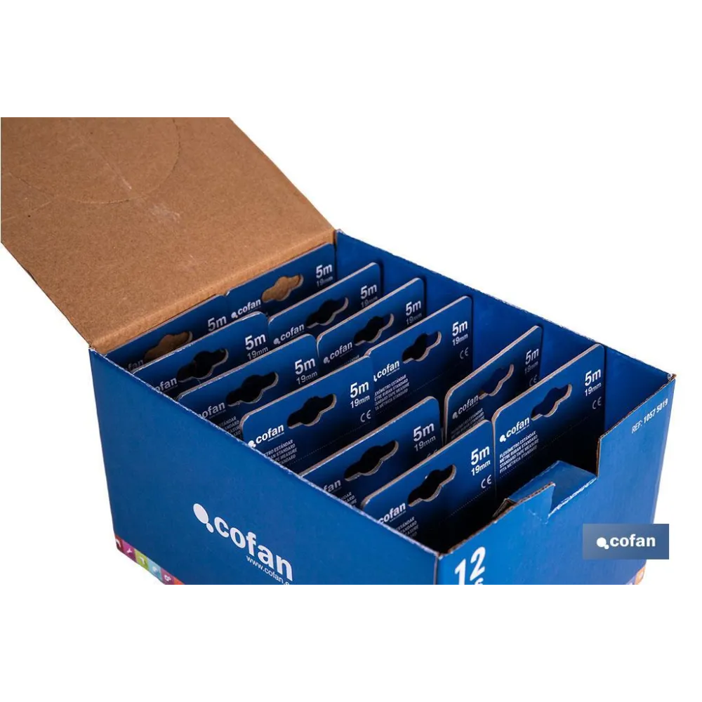 EXPOSITOR FLEXÓMETRO ESTÁNDAR 19 MM X 5 M 12 UDS.