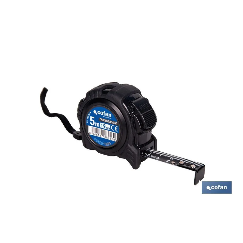 EXPOSITOR FLEXÓMETRO HOJA NEGRA DOBLE CARA 19 MM X 5 M 12 UDS.