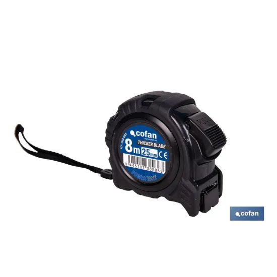 EXPOSITOR FLEXÓMETRO HOJA NEGRA DOBLE CARA 25 MM X 8 M 6 UDS.