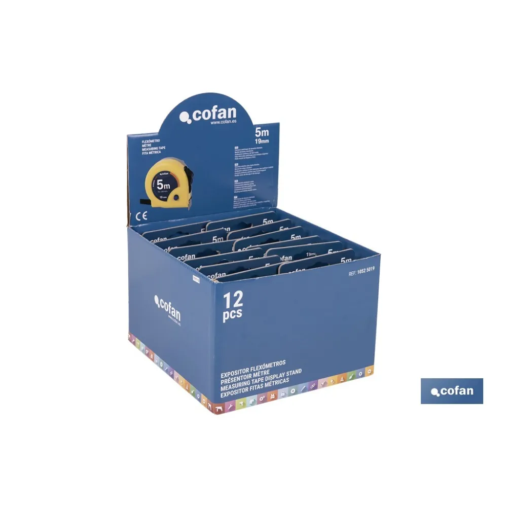 EXPOSITOR DE FLEXÓMETROS 19 MM X 5 M 12 UDS.