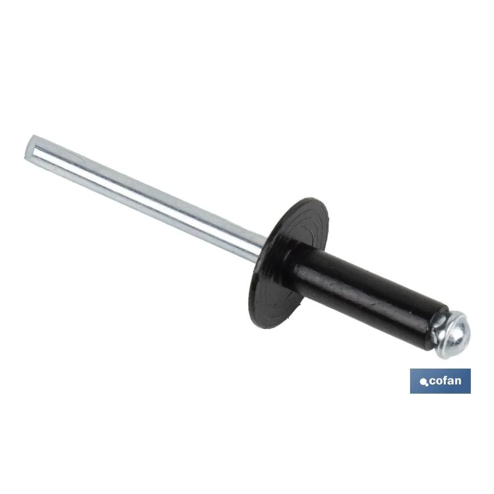 REMACHE FLOR CABEZA ANCHA 4,8 X 20 MM NEGRO