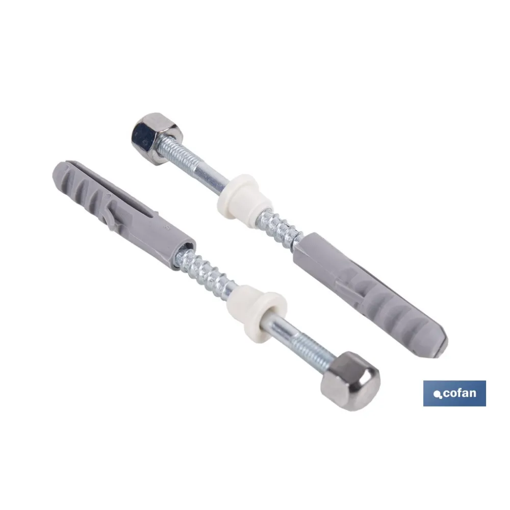 SET 2 PCS PARA SANITARIO WC 5 X 80 ZINCADO