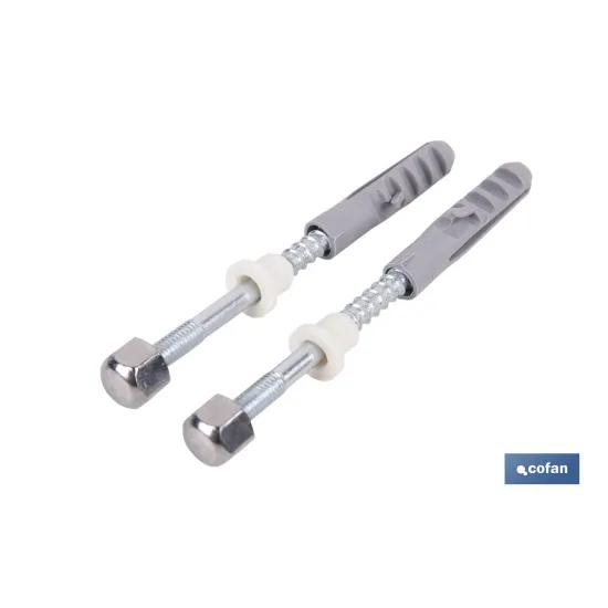 SET 2 PCS PARA SANITARIO WC 5 X 80 ZINCADO