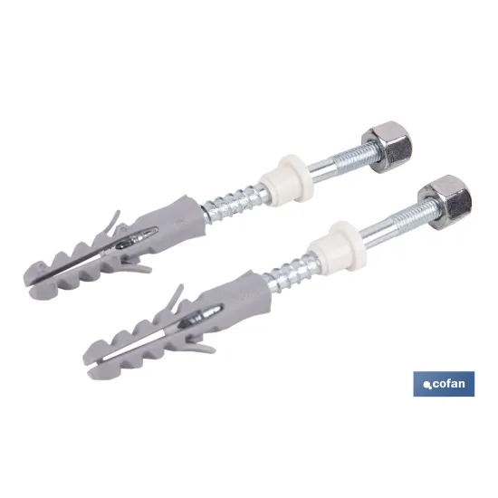 SET 2 PCS PARA SANITARIO WC 5 X 80 ZINCADO