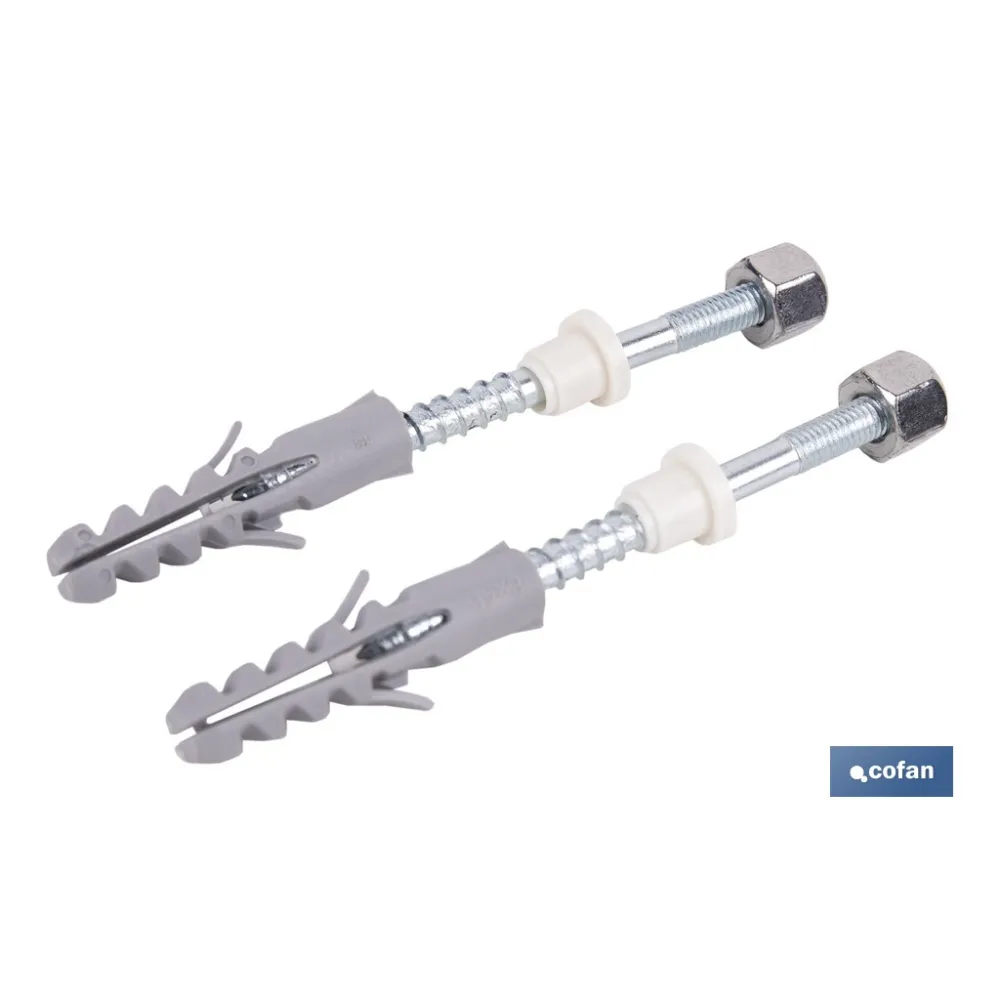 SET 2 PCS PARA SANITARIO WC 5 X 80 ZINCADO