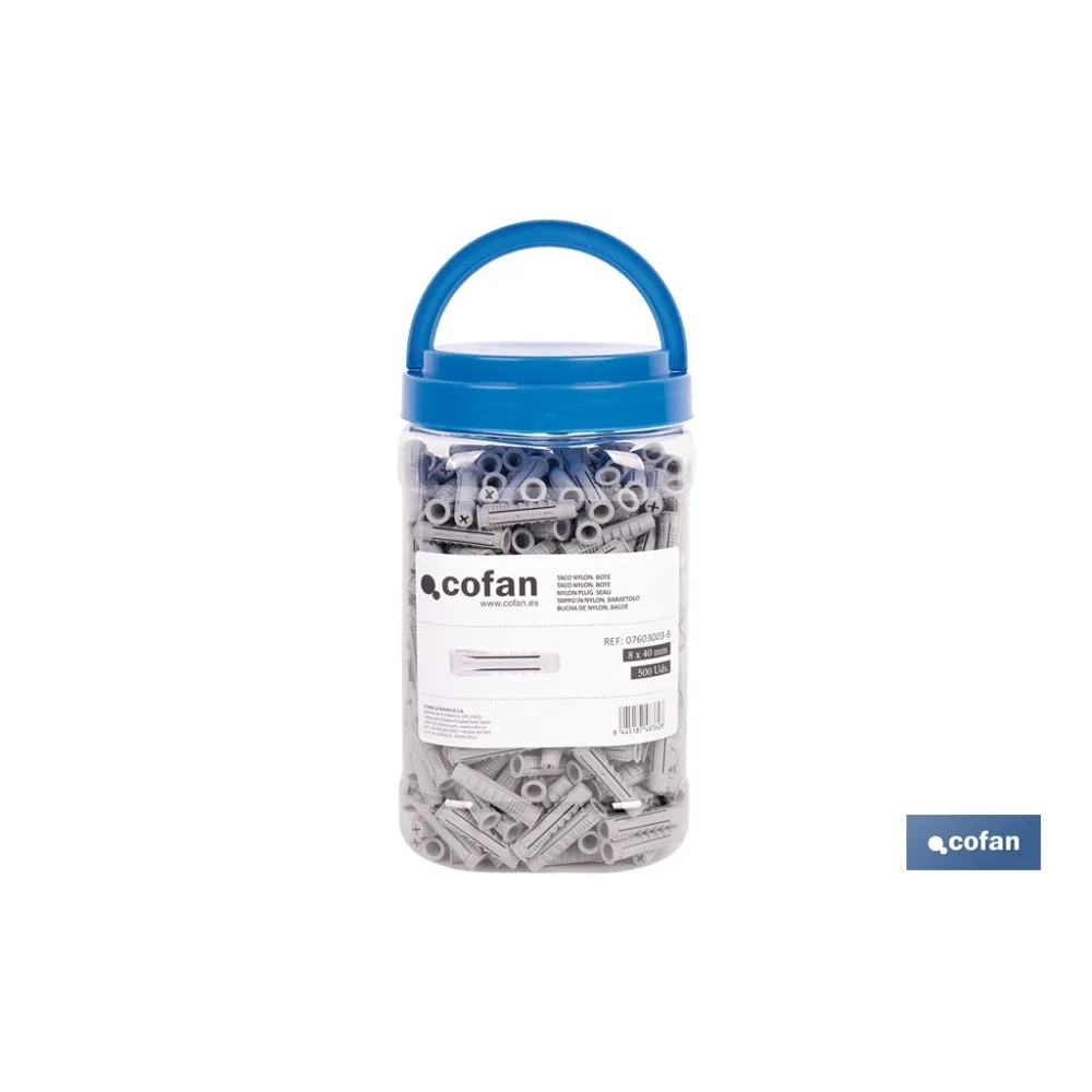 TACO NYLON PA-6 M-8X40 BOTE DE 500 UDS.