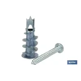 TACO ZAMAK 13X32 PARA PLACAS C/TORNILLO 4,2X32 Venta unitaria