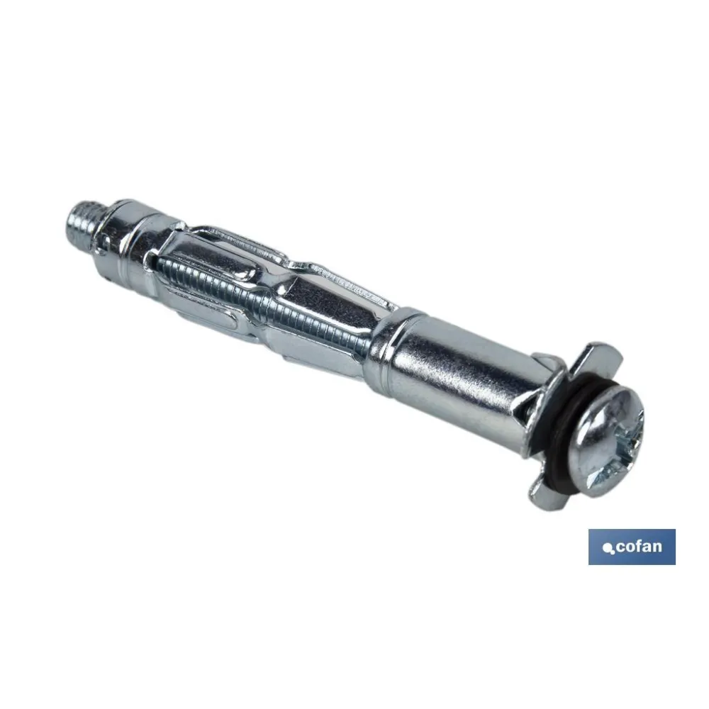 ANCLAJE METÁLICO PARA MATERIALES HUECOS MÁX. 30 MM TORNILLO M4 X 47 MM Ø8 MM Venta unitaria