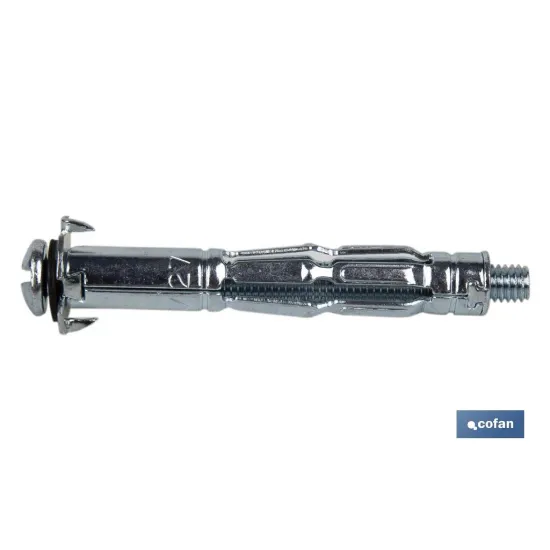 ANCLAJE METÁLICO PARA MATERIALES HUECOS MÁX. 30 MM TORNILLO M4 X 47 MM Ø8 MM Venta unitaria