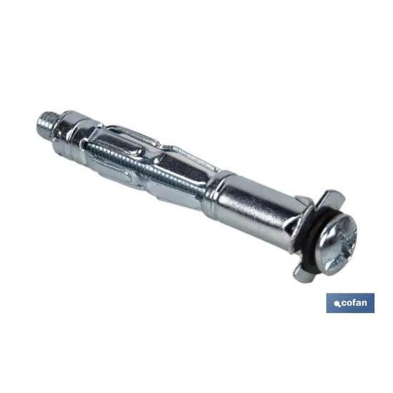 ANCLAJE METÁLICO PARA MATERIALES HUECOS MÁX. 55 MM TORNILLO M5 X 72 MM Ø10 MM Venta unitaria