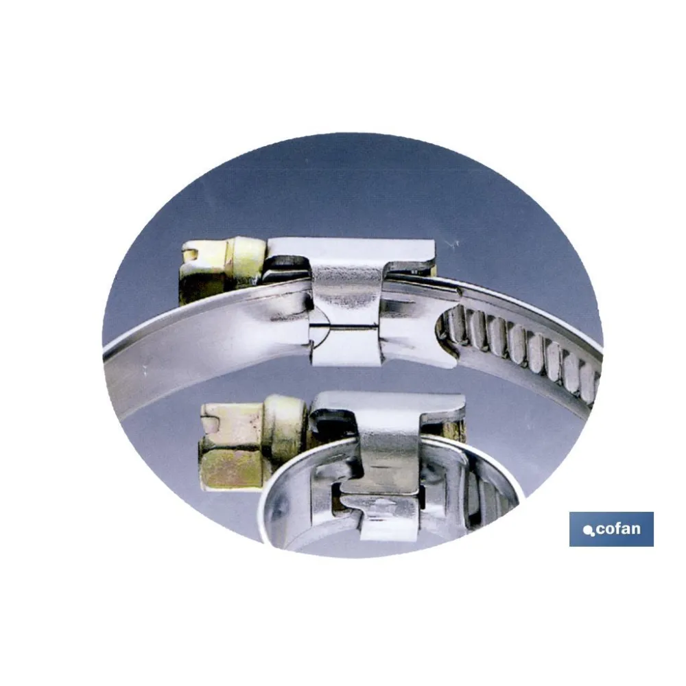 ABRAZADERA INOX A-2 BANDA 9mm  25-40 Venta unitaria