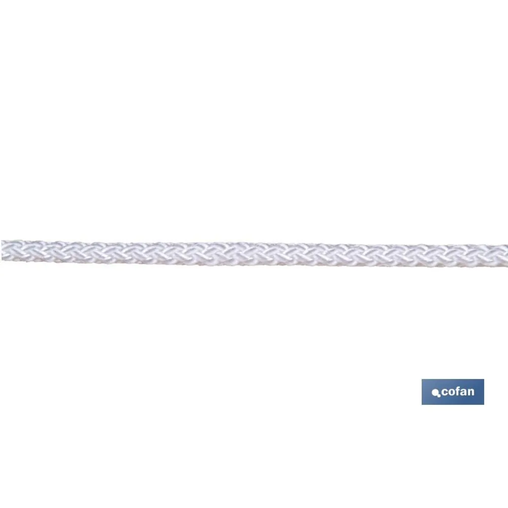 CUERDA TRENZADA DE POLIESTER 6 MM 200 MTS BCO