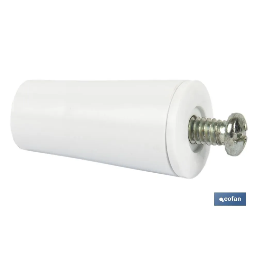 TOPE PERSIANA 40 MM BLANCO CON TORNILLO M-6