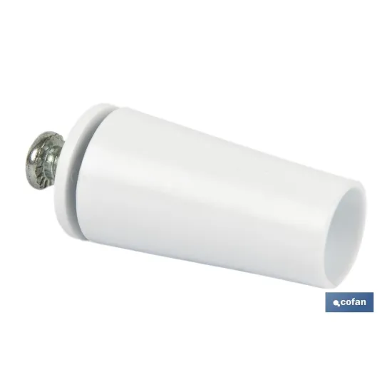 TOPE PERSIANA 40 MM BLANCO CON TORNILLO M-6 VENTA UNITARIA
