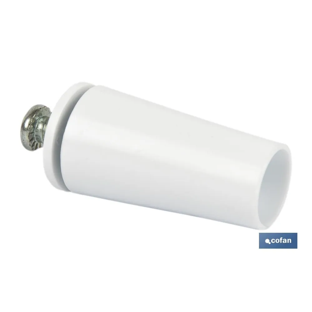 TOPE PERSIANA 40 MM BLANCO CON TORNILLO M-6 VENTA UNITARIA