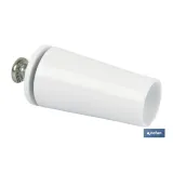 TOPE PERSIANA 40 MM BLANCO CON TORNILLO M-6 VENTA UNITARIA
