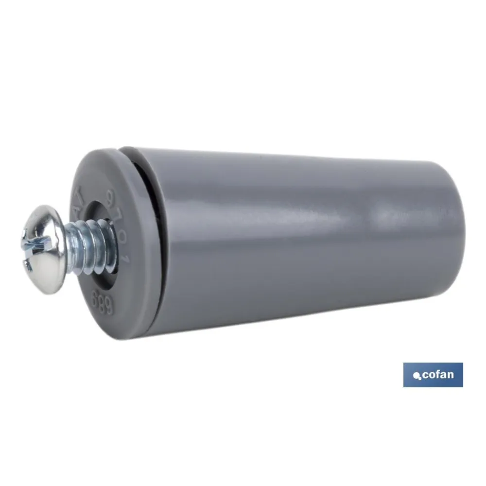 TOPE PERSIANA 40 MM GRIS CON TORNILLO M-6