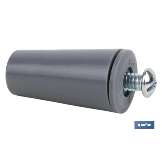 TOPE PERSIANA 40 MM GRIS CON TORNILLO M-6 VENTA UNITARIA