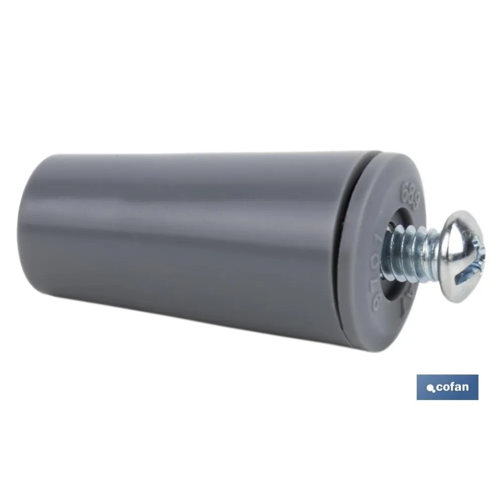 TOPE PERSIANA 40 MM GRIS CON TORNILLO M-6 VENTA UNITARIA