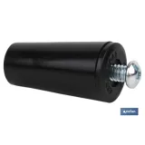 TOPE PERSIANA 40 MM NEGRO CON TORNILLO M-6 VENTA UNITARIA