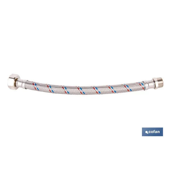 CONEXIÓN FLEXIBLE INOX PARA TERMO M1/2 - H3/4 30 CM.