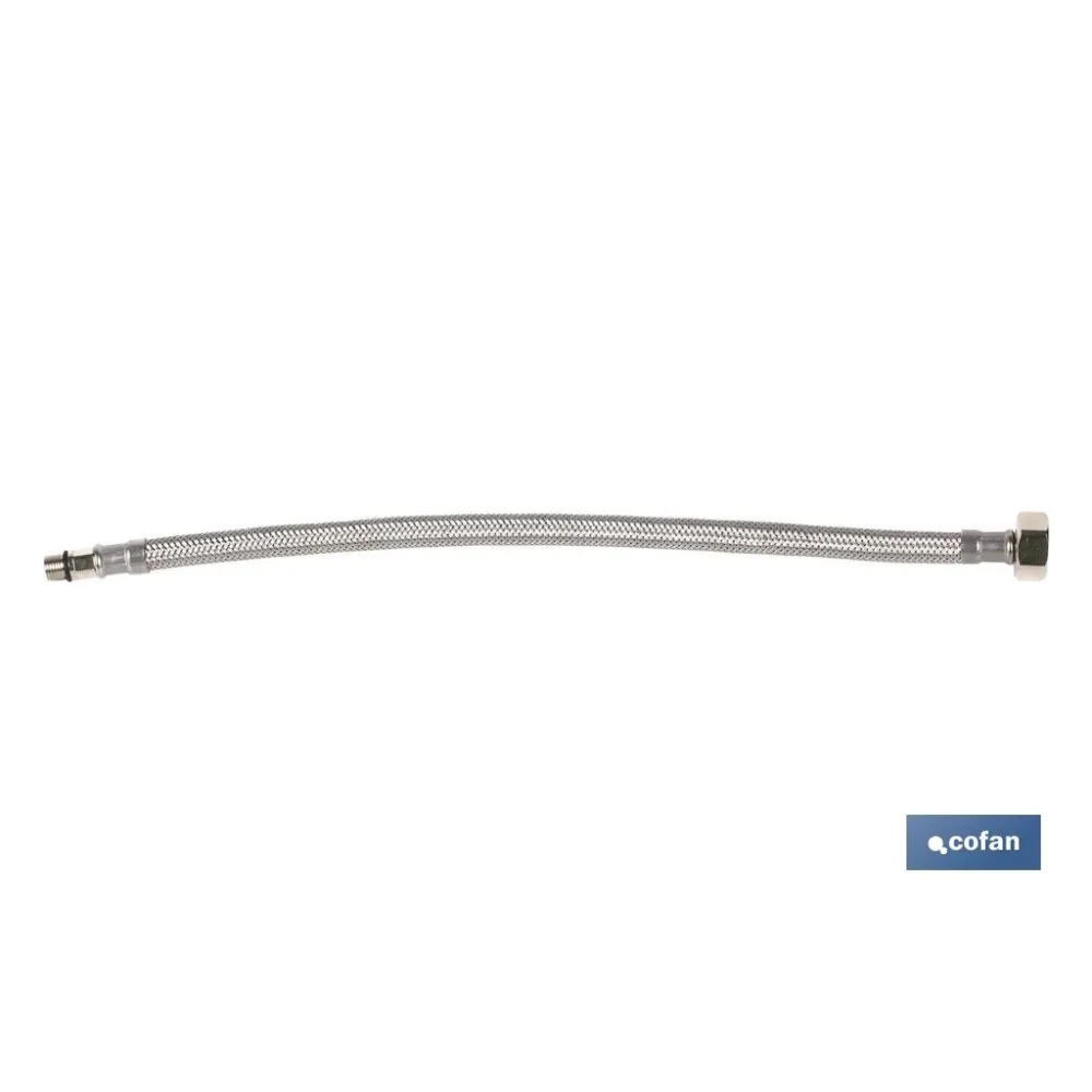 CONEXIÓN FLEXIBLE INOX M10x1 - H1/2 35 CM.