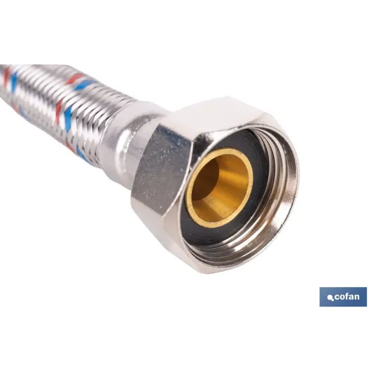 CONEXIÓN FLEXIBLE INOX PARA TERMO M1/2 - H3/4 40 CM.