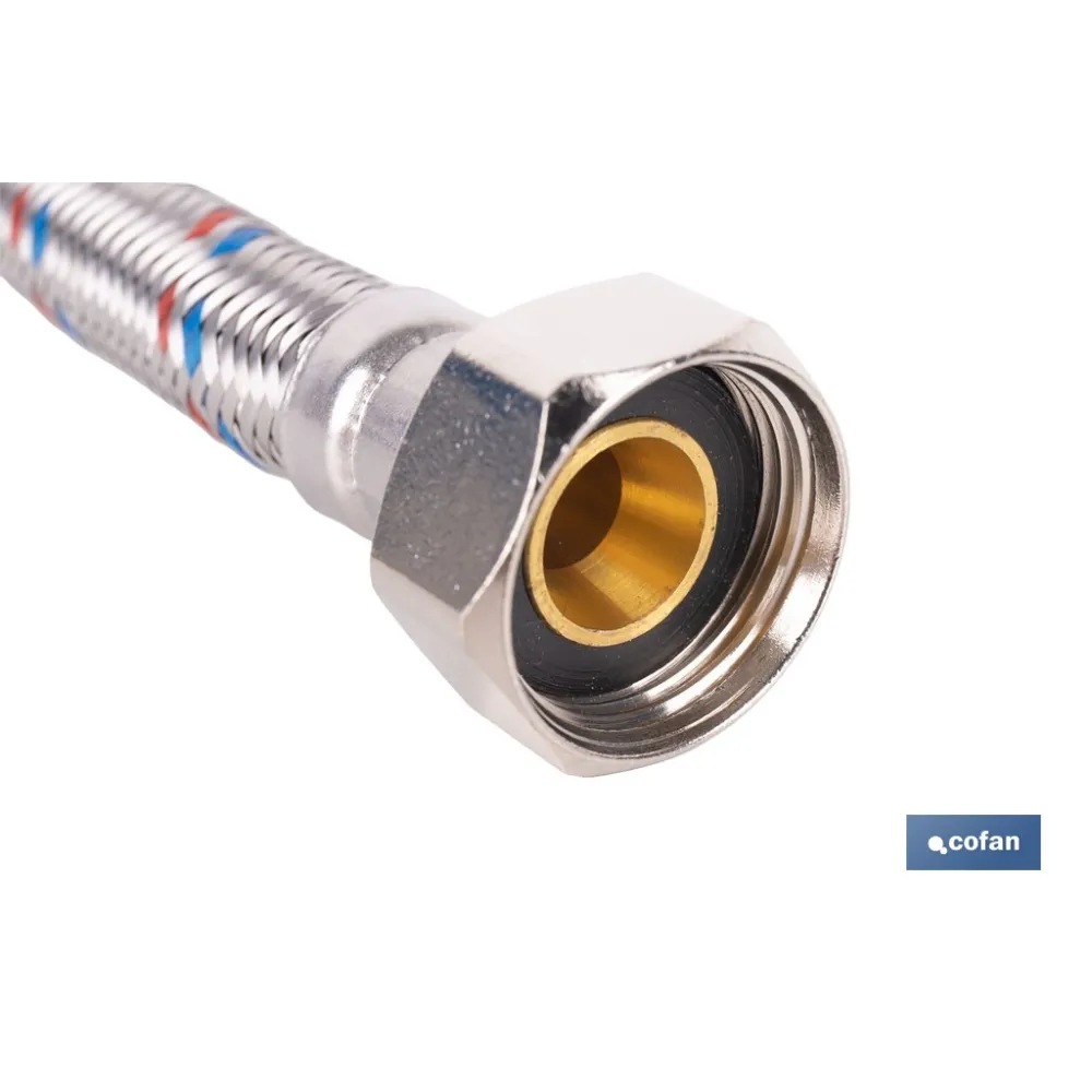 CONEXIÓN FLEXIBLE INOX PARA TERMO M1/2 - H3/4 40 CM.